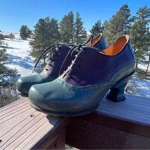 John Fluevog - May Teal & Purple - Size 8.5